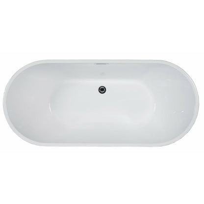 ALFI 59-Inch Oval White Freestanding Acrylic Soaking Bathtub  - AB8838