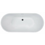 ALFI 59" Oval White Freestanding Acrylic Soaking Bathtub - AB8838