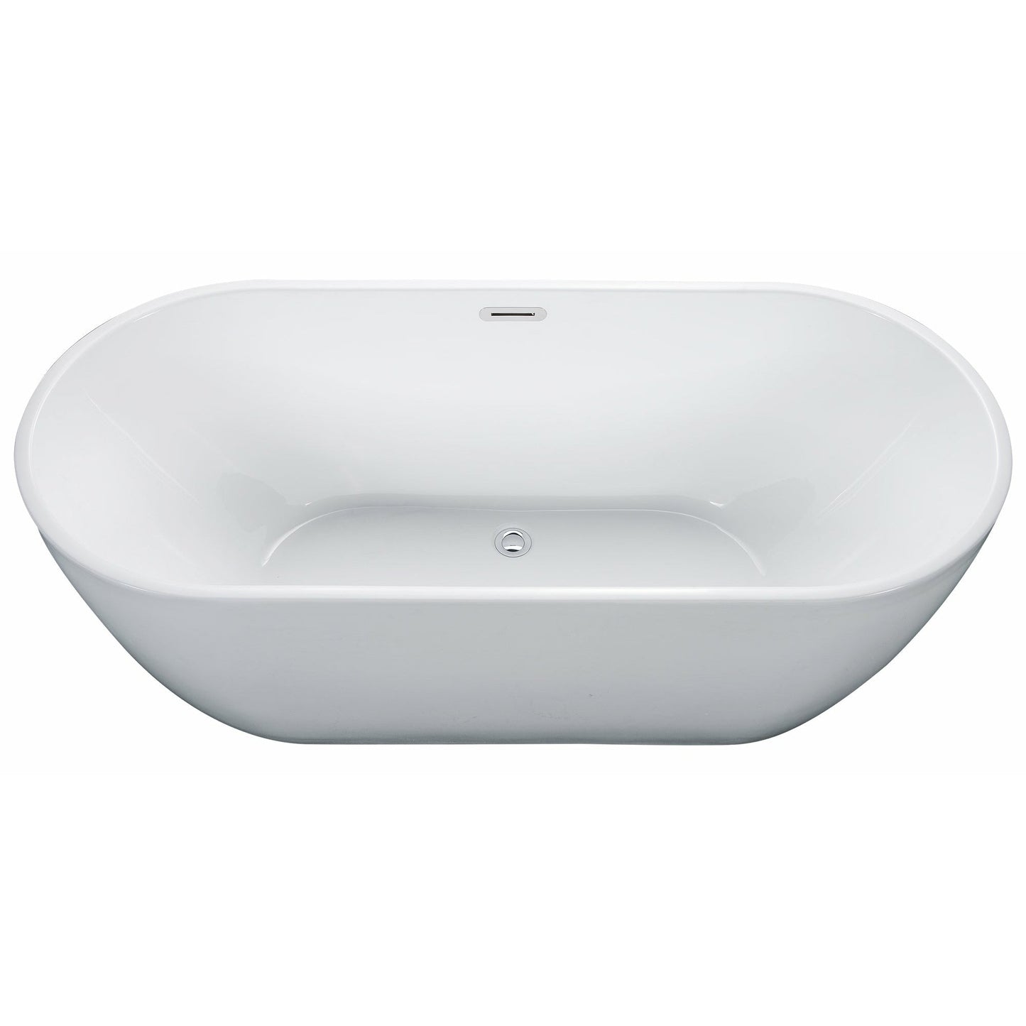 ALFI 67-Inch Oval White Freestanding Acrylic Soaking Bathtub  - AB8839