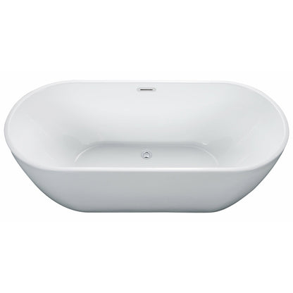 ALFI 67-Inch Oval White Freestanding Acrylic Soaking Bathtub  - AB8839