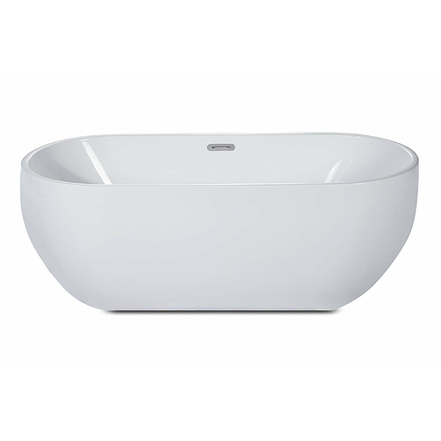 ALFI 67-Inch Oval White Freestanding Acrylic Soaking Bathtub  - AB8839