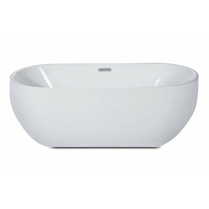 ALFI 67-Inch Oval White Freestanding Acrylic Soaking Bathtub  - AB8839