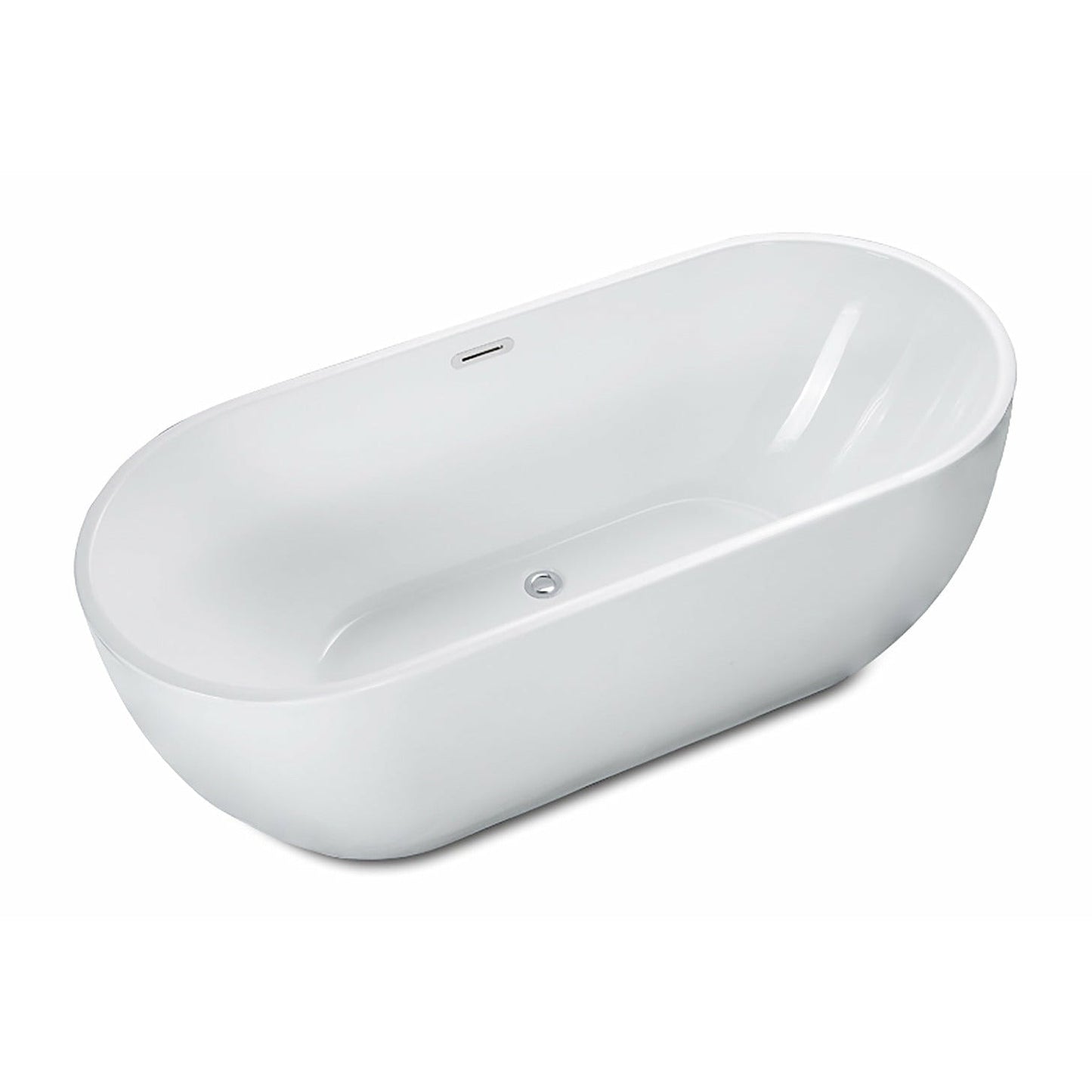 ALFI 67-Inch Oval White Freestanding Acrylic Soaking Bathtub  - AB8839