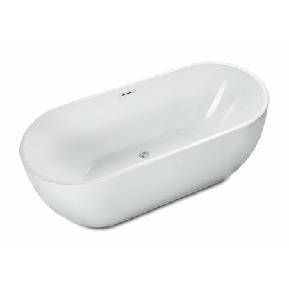 ALFI 67-Inch Oval White Freestanding Acrylic Soaking Bathtub  - AB8839