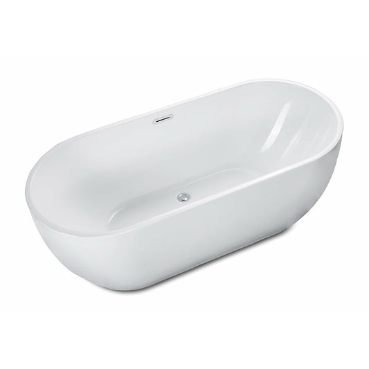 ALFI 67-Inch Oval White Freestanding Acrylic Soaking Bathtub  - AB8839