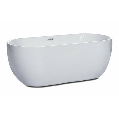 ALFI 67-Inch Oval White Freestanding Acrylic Soaking Bathtub  - AB8839