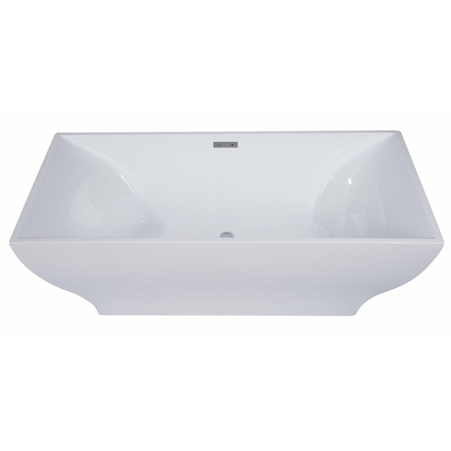 ALFI 67-Inch Rectangular White Freestanding Acrylic Soaking Bathtub  - AB8840
