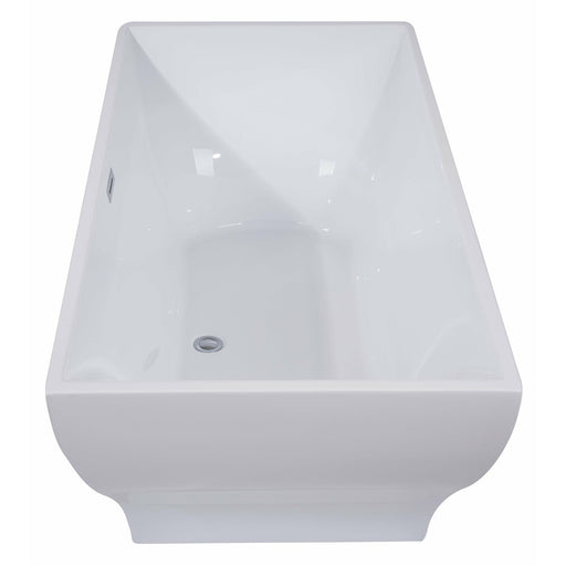 ALFI 67" Rectangular White Freestanding Acrylic Soaking Bathtub AB8840