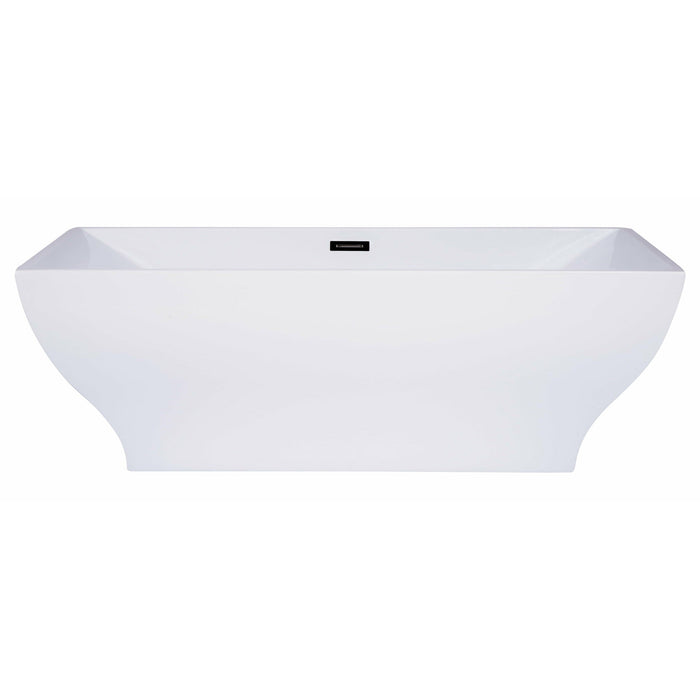 ALFI 67" Rectangular White Freestanding Acrylic Soaking Bathtub AB8840