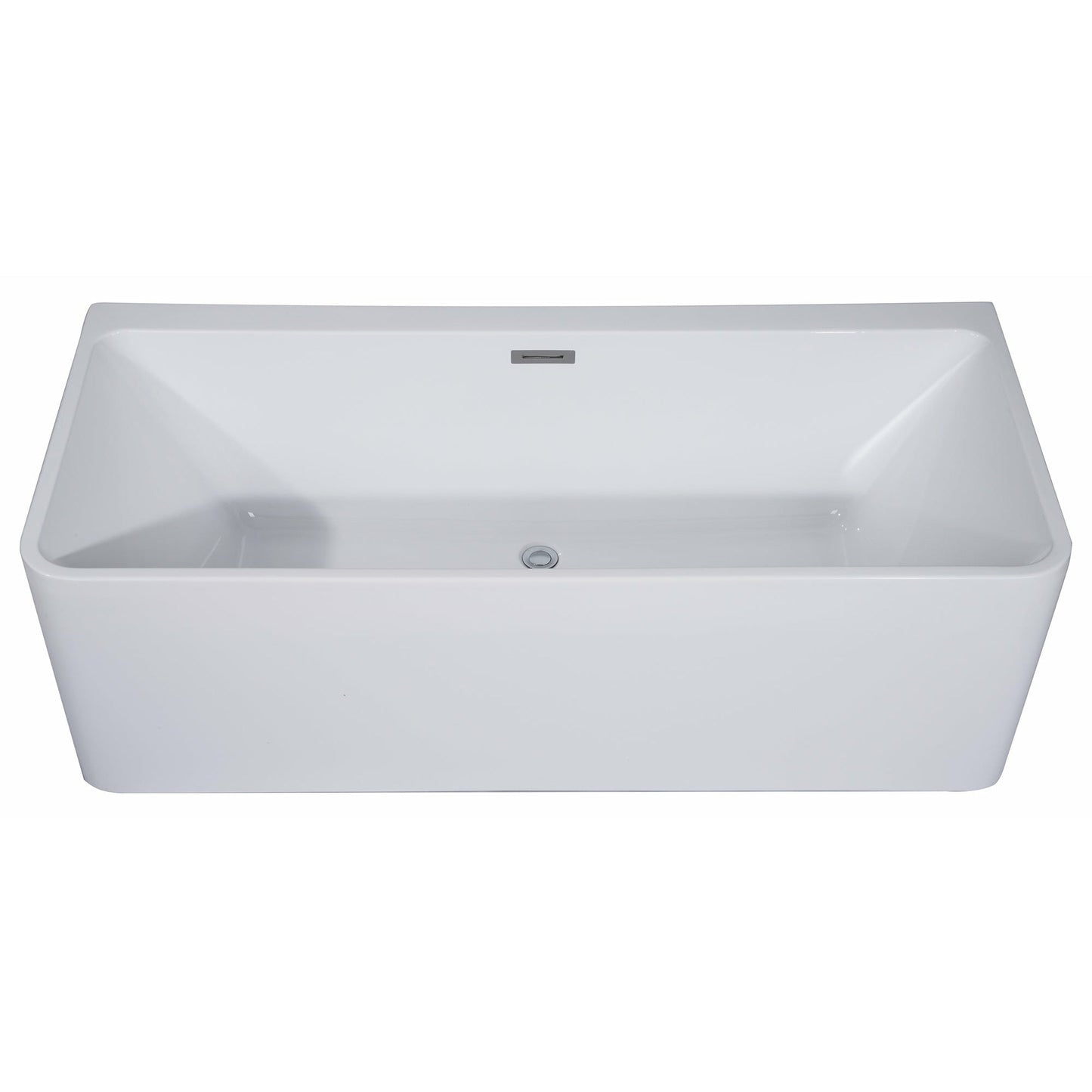 ALFI 59-Inch Rectangular White Freestanding Acrylic Soaking Bathtub AB8858