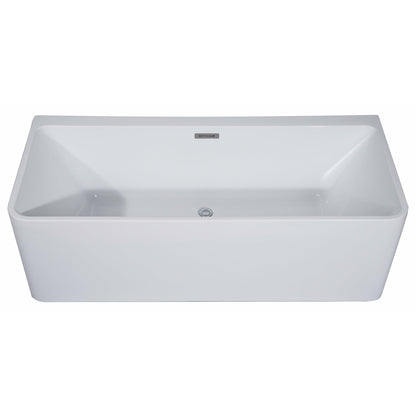 ALFI 59-Inch Rectangular White Freestanding Acrylic Soaking Bathtub AB8858