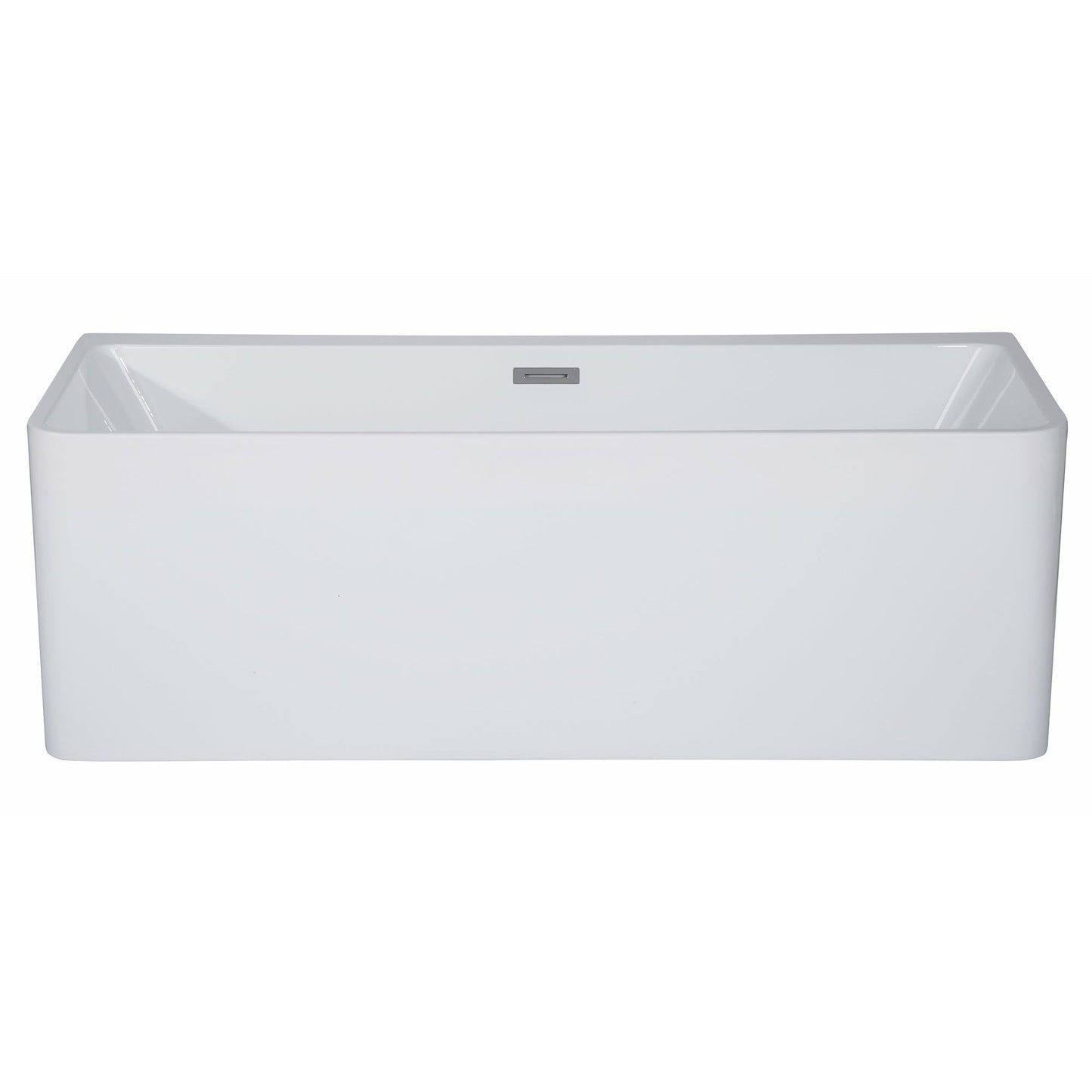 ALFI 59-Inch Rectangular White Freestanding Acrylic Soaking Bathtub AB8858
