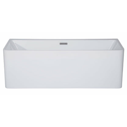 ALFI 59-Inch Rectangular White Freestanding Acrylic Soaking Bathtub AB8858