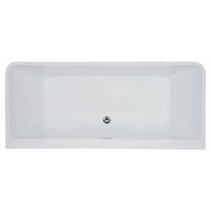 ALFI 67-Inch Rectangular White Freestanding Acrylic Soaking Bathtub  - AB8859