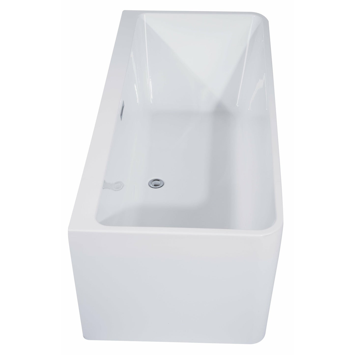 ALFI 67-Inch Rectangular White Freestanding Acrylic Soaking Bathtub  - AB8859