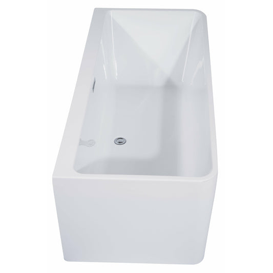 ALFI 67-Inch Rectangular White Freestanding Acrylic Soaking Bathtub  - AB8859