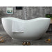 ALFI 66" White Solid Surface Freestanding Resin Soaking Bathtub - AB9949