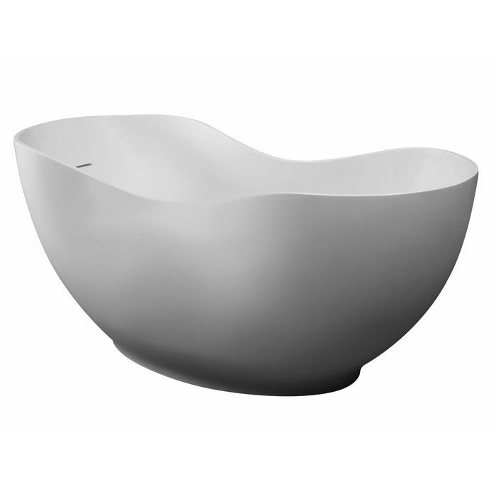 ALFI 66" White Solid Surface Freestanding Resin Soaking Bathtub - AB9949