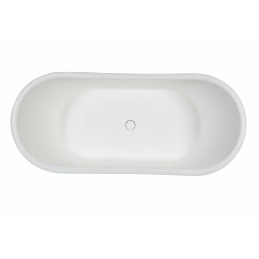 ALFI 67" White Matte Solid Surface Freestanding Resin Soaking Pedestal Bathtub AB9950