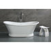 ALFI 67" White Matte Solid Surface Freestanding Resin Soaking Pedestal Bathtub AB9950