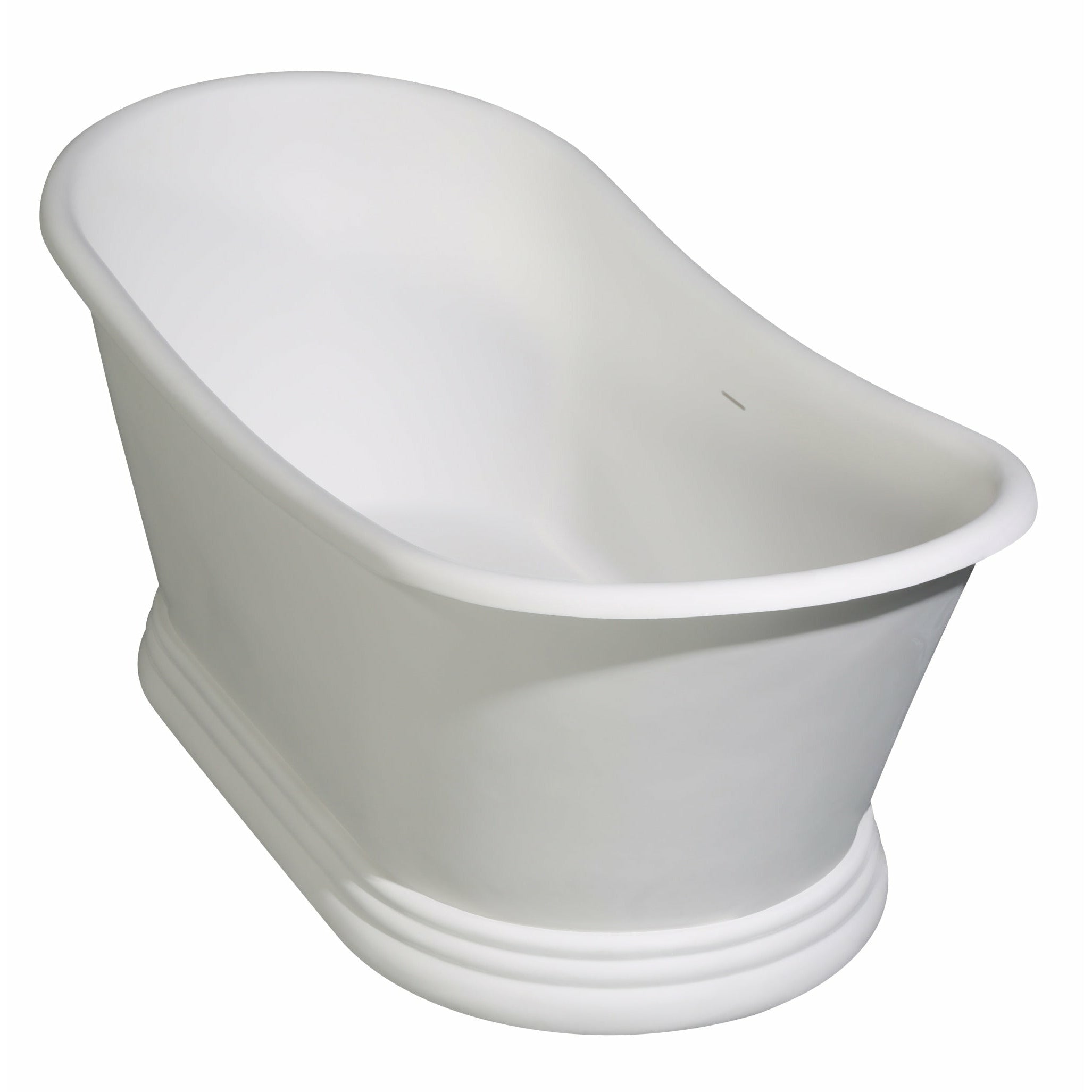 ALFI 67-Inch White Matte Solid Surface Freestanding Resin Soaking Pedestal Bathtub  -  AB9950