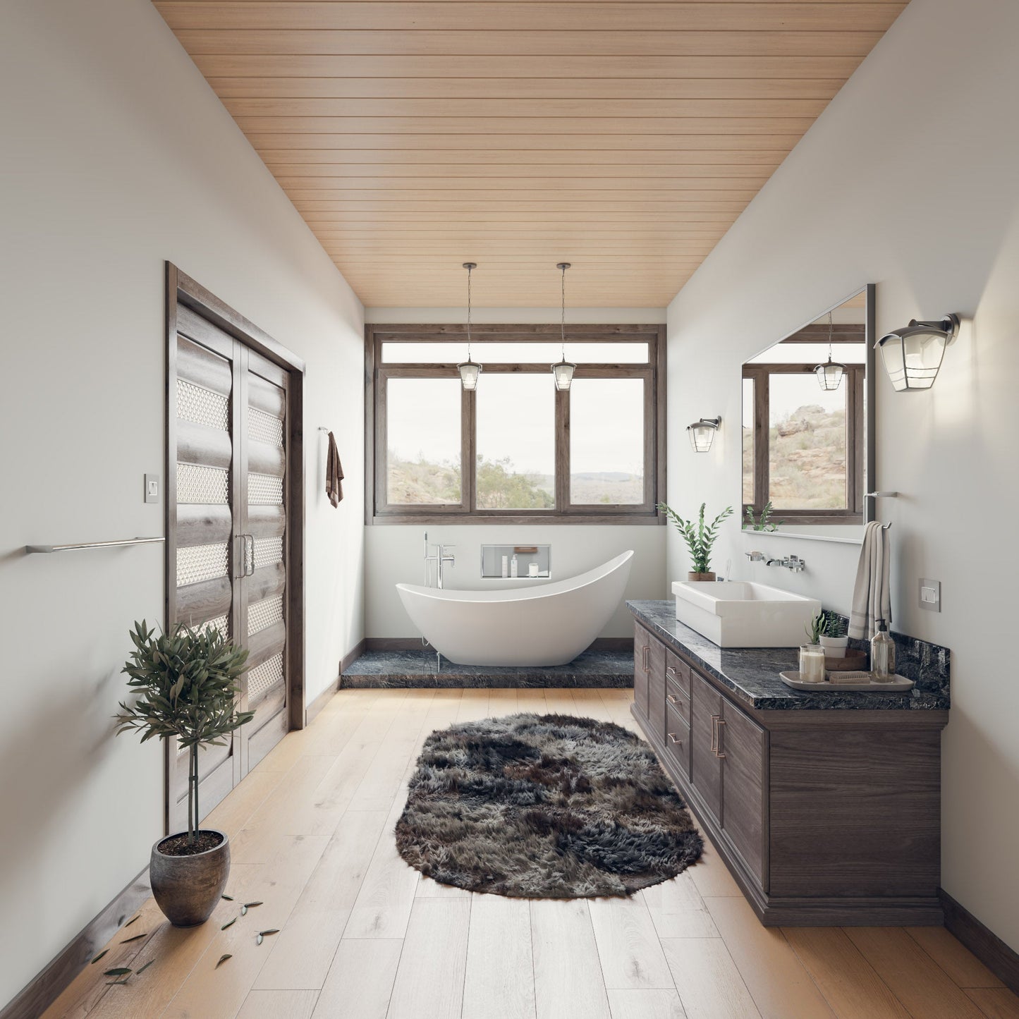 ALFI 73-Inch White Solid Surface Smooth Resin Freestanding Slipper Soaking Bathtub  - AB9951