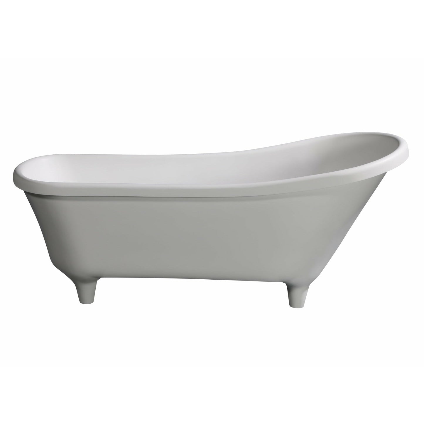 ALFI 68-Inch White Matte Solid Surface Freestanding Resin Soaking Clawfoot Bathtub  - AB9960