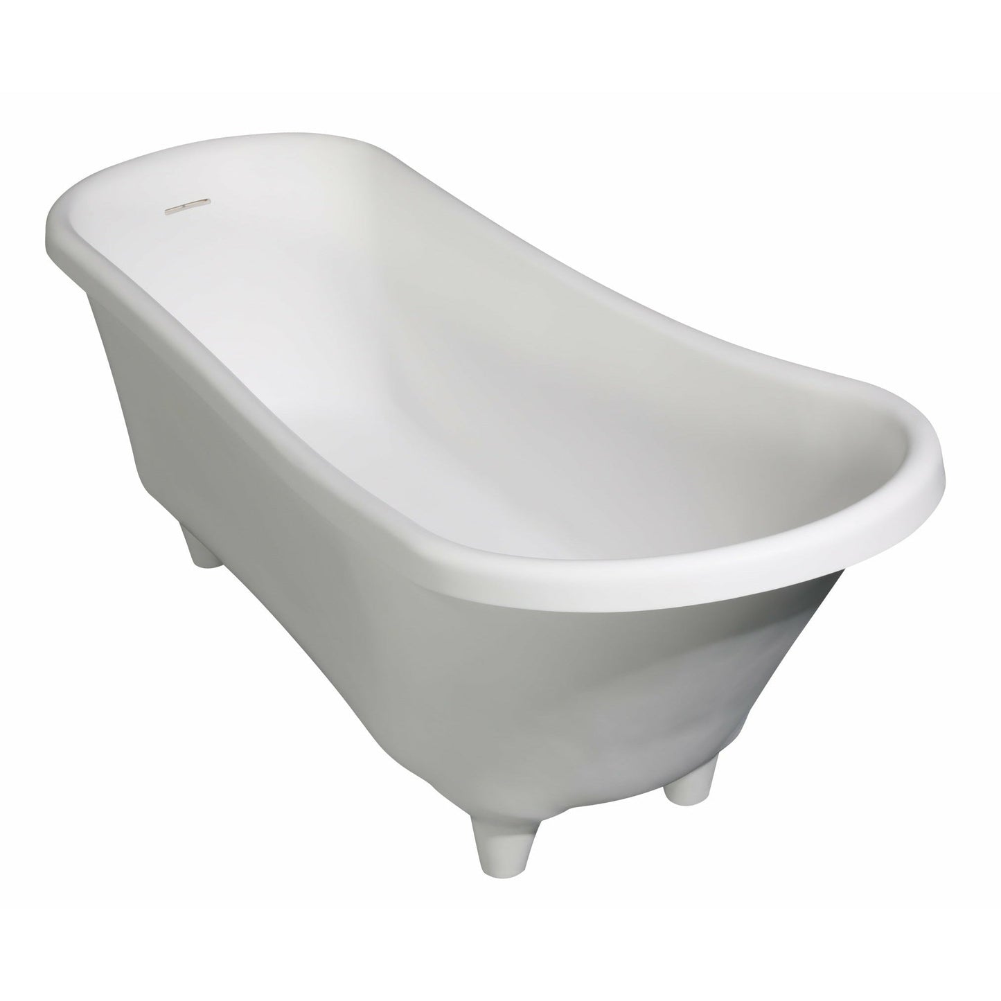ALFI 68-Inch White Matte Solid Surface Freestanding Resin Soaking Clawfoot Bathtub  - AB9960