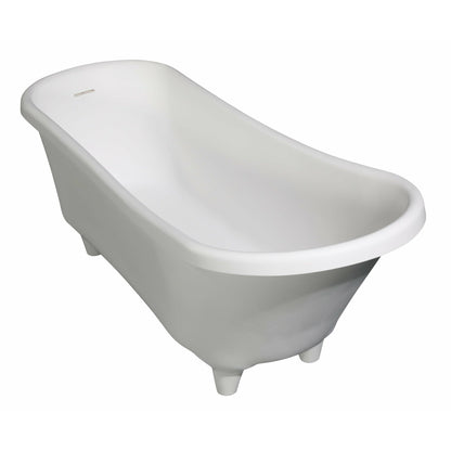 ALFI 68-Inch White Matte Solid Surface Freestanding Resin Soaking Clawfoot Bathtub  - AB9960