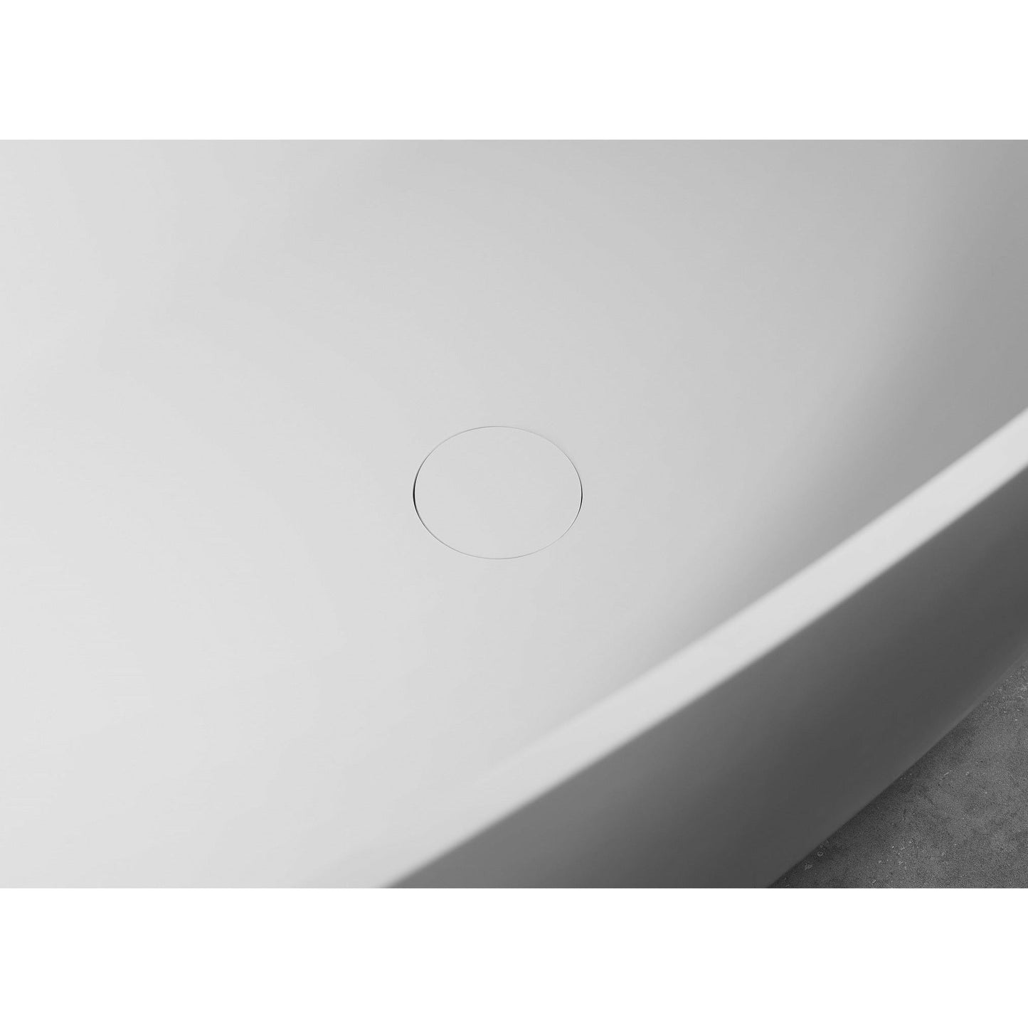ALFI 59-Inch Oval White Solid Surface Freestanding Resin Soaking Bathtub  - AB9975