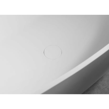 ALFI 59-Inch Oval White Solid Surface Freestanding Resin Soaking Bathtub  - AB9975