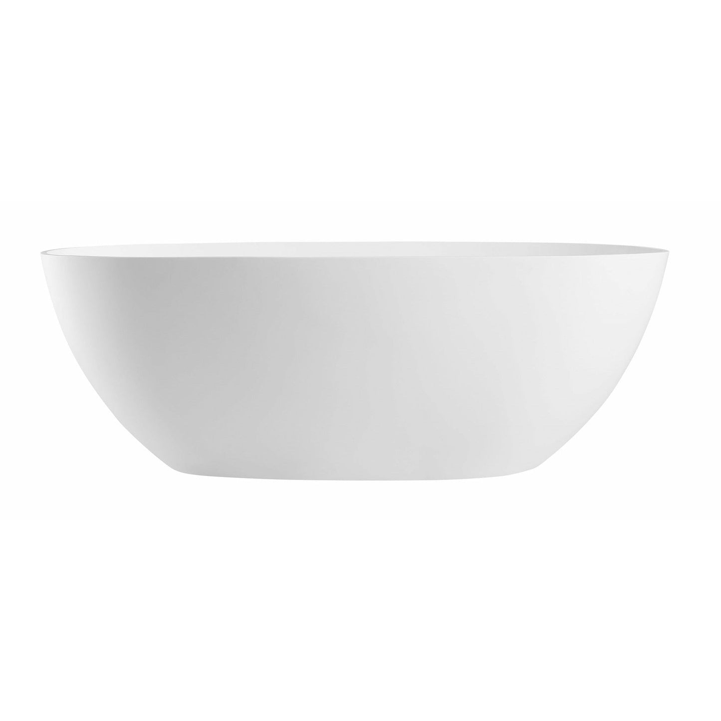 ALFI 59-Inch Oval White Solid Surface Freestanding Resin Soaking Bathtub  - AB9975