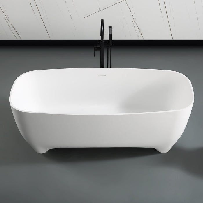 ALFI 67" White Matte Solid Surface Freestanding Resin Bathtub - AB9980