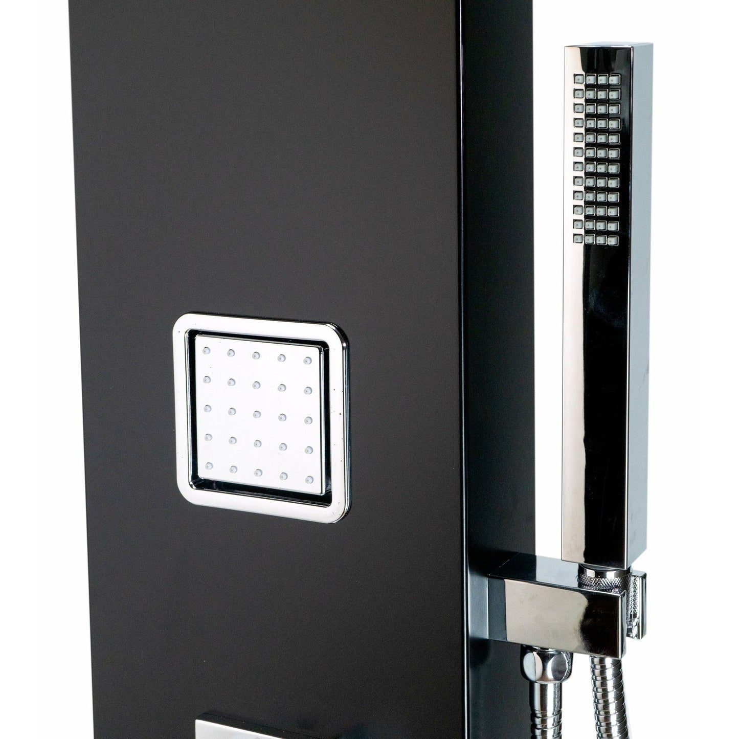 ALFI Black Aluminum Shower Panel with 2 Body Sprays and Rain Shower Head  - ABSP65B