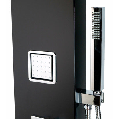 ALFI Black Aluminum Shower Panel with 2 Body Sprays and Rain Shower Head  - ABSP65B