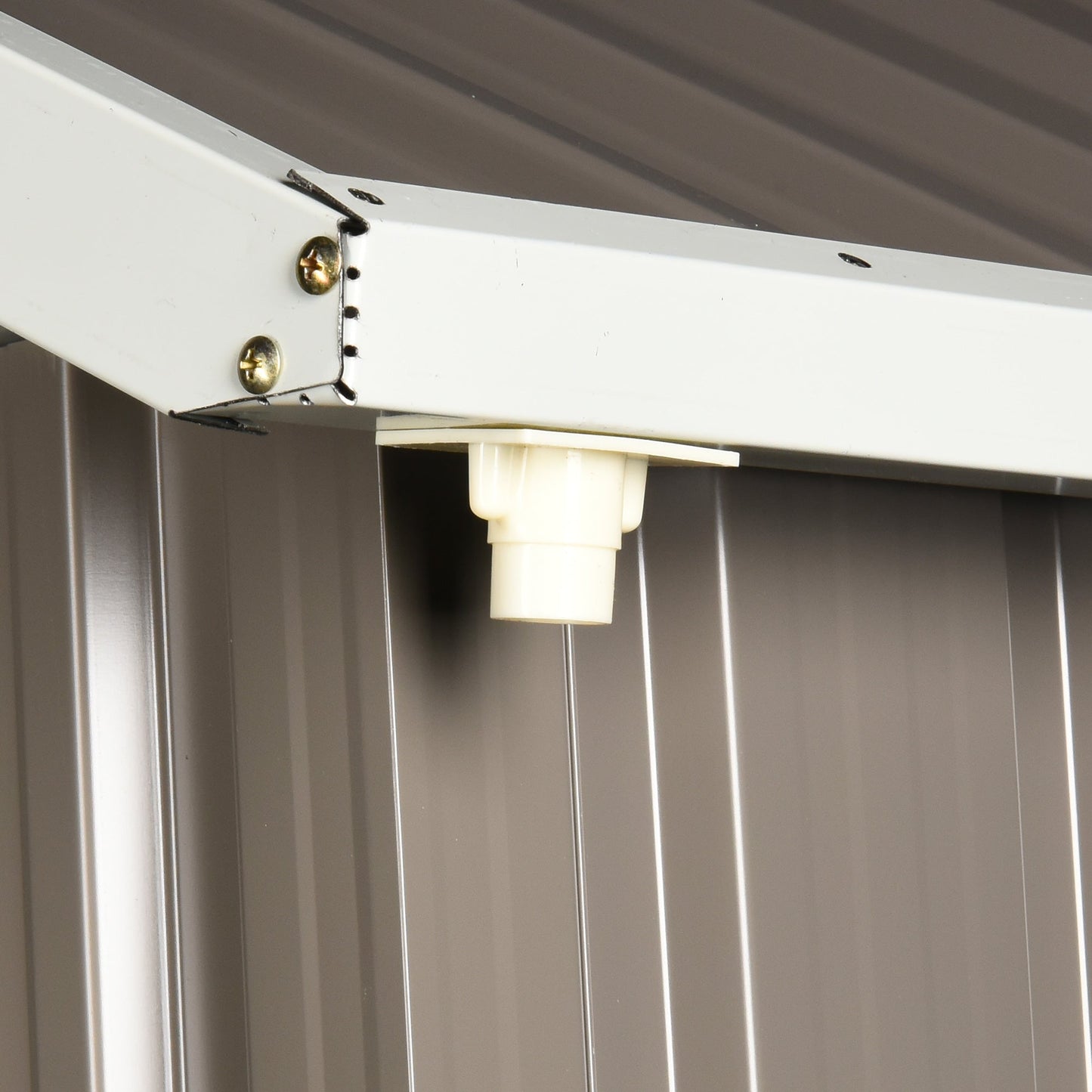 Outsunny 8' x 5.5' Extra Large Garden Shed, Tool Storage with Window, Metal Sloped Roof, Gray - 845-331V01GY