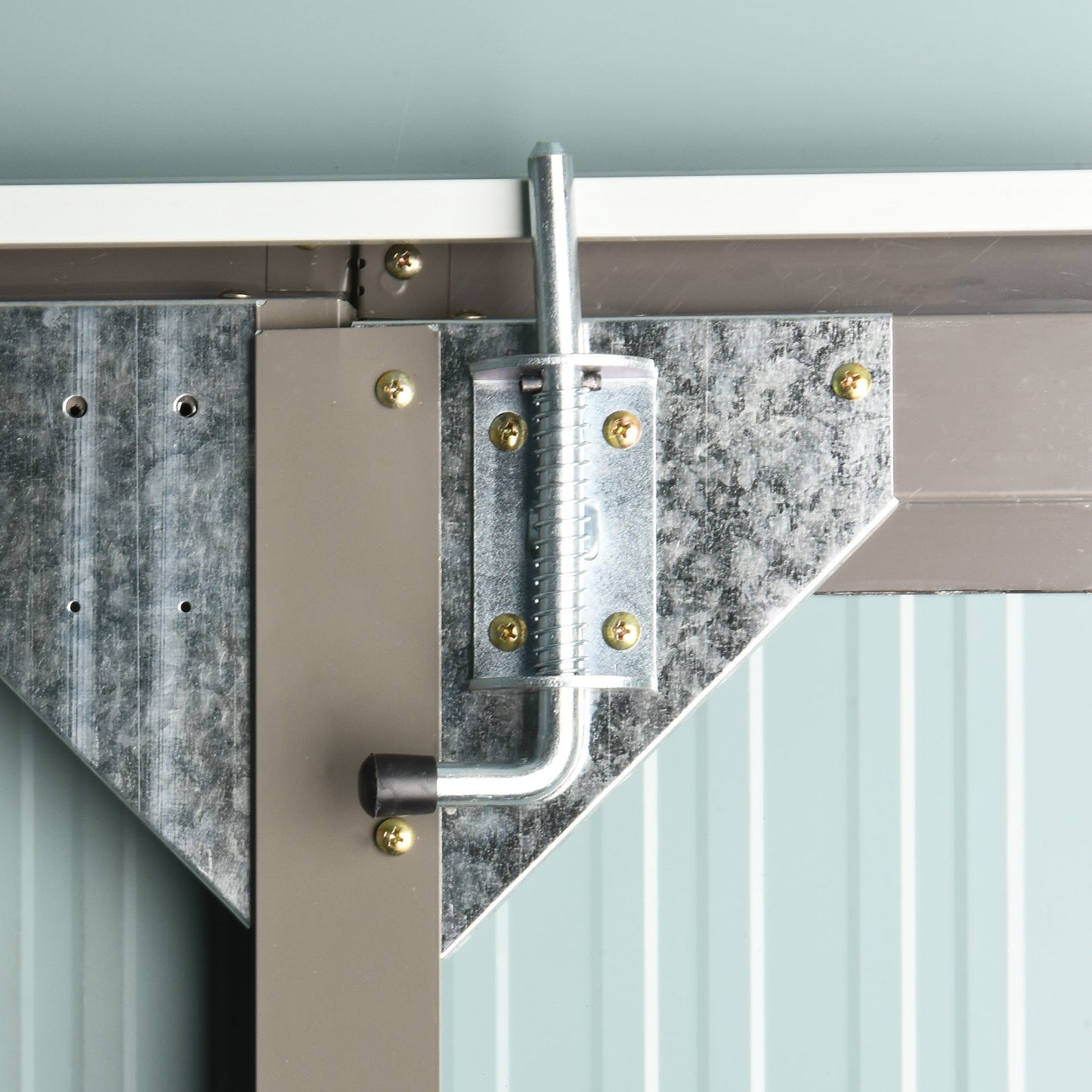 Outsunny 8' x 5.5' Extra Large Garden Shed, Tool Storage with Window, Metal Sloped Roof, Gray - 845-331V01GY