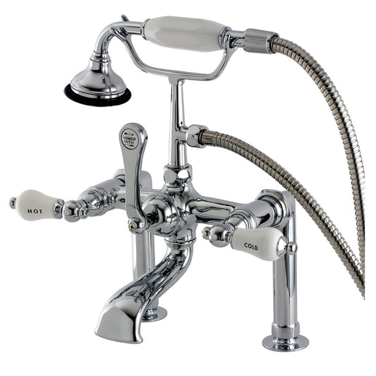 Kingston Brass Aqua Eden AE108T1 Vintage Deck Mount Clawfoot Tub Faucet in Polished Chrome