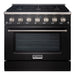 Akicon 36" Slide-in Freestanding Professional Style Gas Range with 5.2 Cu. Ft. Oven, 6 Burners, Convection Fan, Cast Iron Grates. Black & Gold - AK-JK36A1-BG