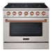 Akicon 36" Slide-in Freestanding Professional Style Gas Range with 5.2 Cu. Ft. Oven, 6 Burners, Convection Fan, Cast Iron Grates. Stainless Steel - AK-JK36A1-SS