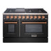 Akicon 48" Slide-in Freestanding Professional Style Gas Range with 6.7 Cu. Ft. Oven, 8 Burners, Convection Fan, Cast Iron Grates. Black & Copper for Janice