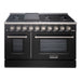 Akicon 48" Slide-in Freestanding Professional Style Gas Range with 6.7 Cu. Ft. Oven, 8 Burners, Convection Fan, Cast Iron Grates. Black & Gold