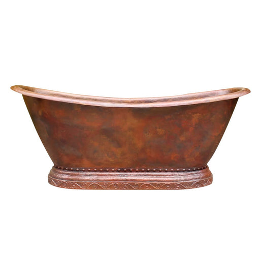 Akicon Copper Double-Slipper Roll-Top Bathtub w/Pedestal - AKB30002-C