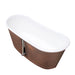 Akicon Copper Double-Slipper Roll-Top Bathtub w/Pedestal AKB70006-C