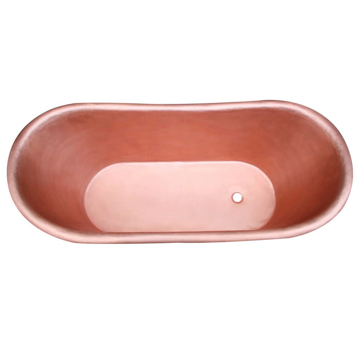 Akicon Copper Double-Slipper Roll-Top Bathtub w/Pedestal AKB70008-C