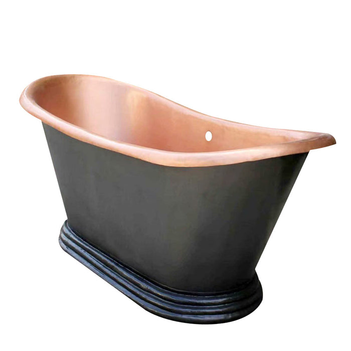 Akicon Copper Double-Slipper Roll-Top Bathtub w/Pedestal AKB70010-C