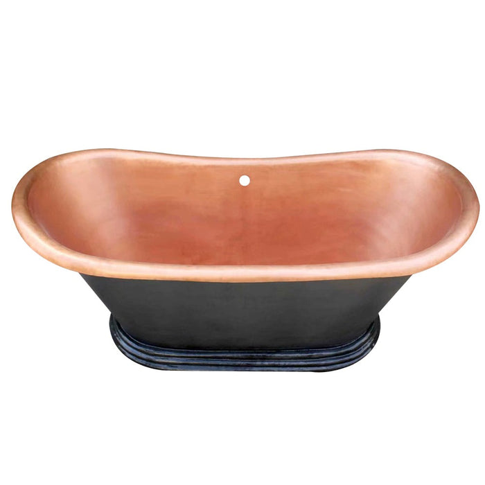 Akicon Copper Double-Slipper Roll-Top Bathtub w/Pedestal AKB70010-C