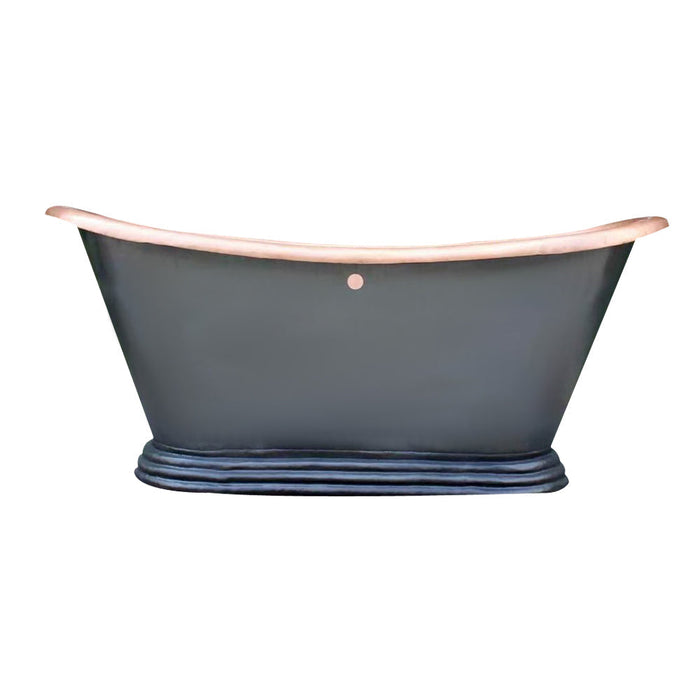 Akicon Copper Double-Slipper Roll-Top Bathtub w/Pedestal AKB70010-C