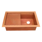 Akicon Workstation Undermount Copper Kitchen Sink - AKS504-C