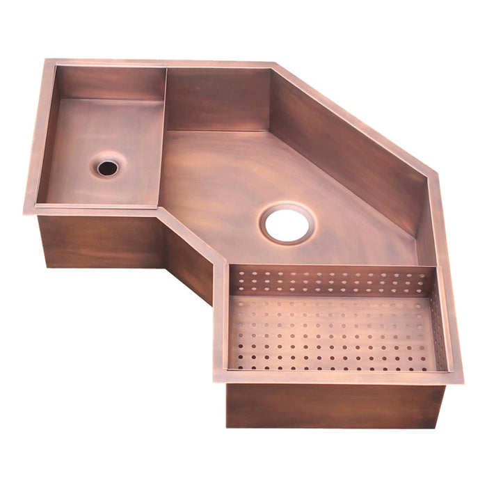 Akicon Custom Copper Corner Kitchen Sink - AKS701-C